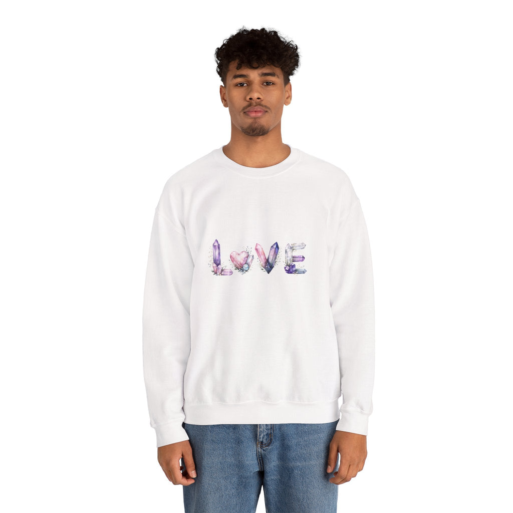 LOVE Crystal Letter Design | Sweatshirt | Wiccan Center