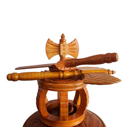 CORONA DE MADERA CON HACHA Y ESPADA | herramientas de orishas | Wiccan Center