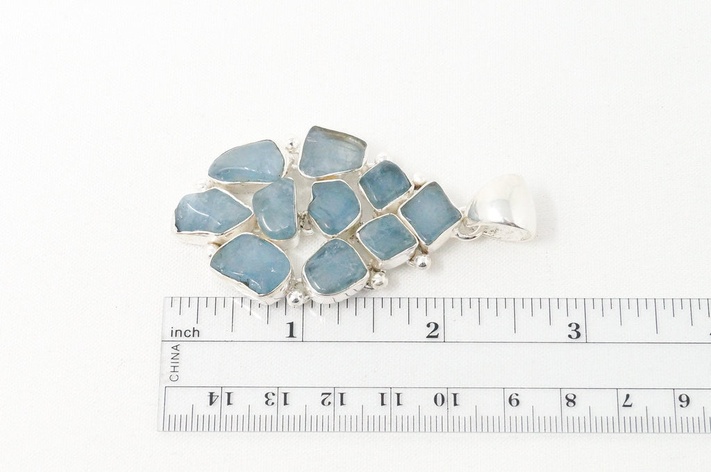 Vintage Blue Gemstone Cluster Southwestern Style Sterling Silver Pendant | Jewelry > Necklaces > Pendants | Wiccan Center