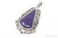 Vintage Purple Charoite Sterling Silver Floral Scroll Statement Necklace Pendant | Jewelry > Necklaces > Pendants | Wiccan Center