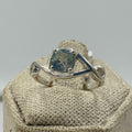 Sterling Silver Double Swirl Aquamarine Ring- Size 8 - Peace, Courage & Clear Communication | Rings | Wiccan Center