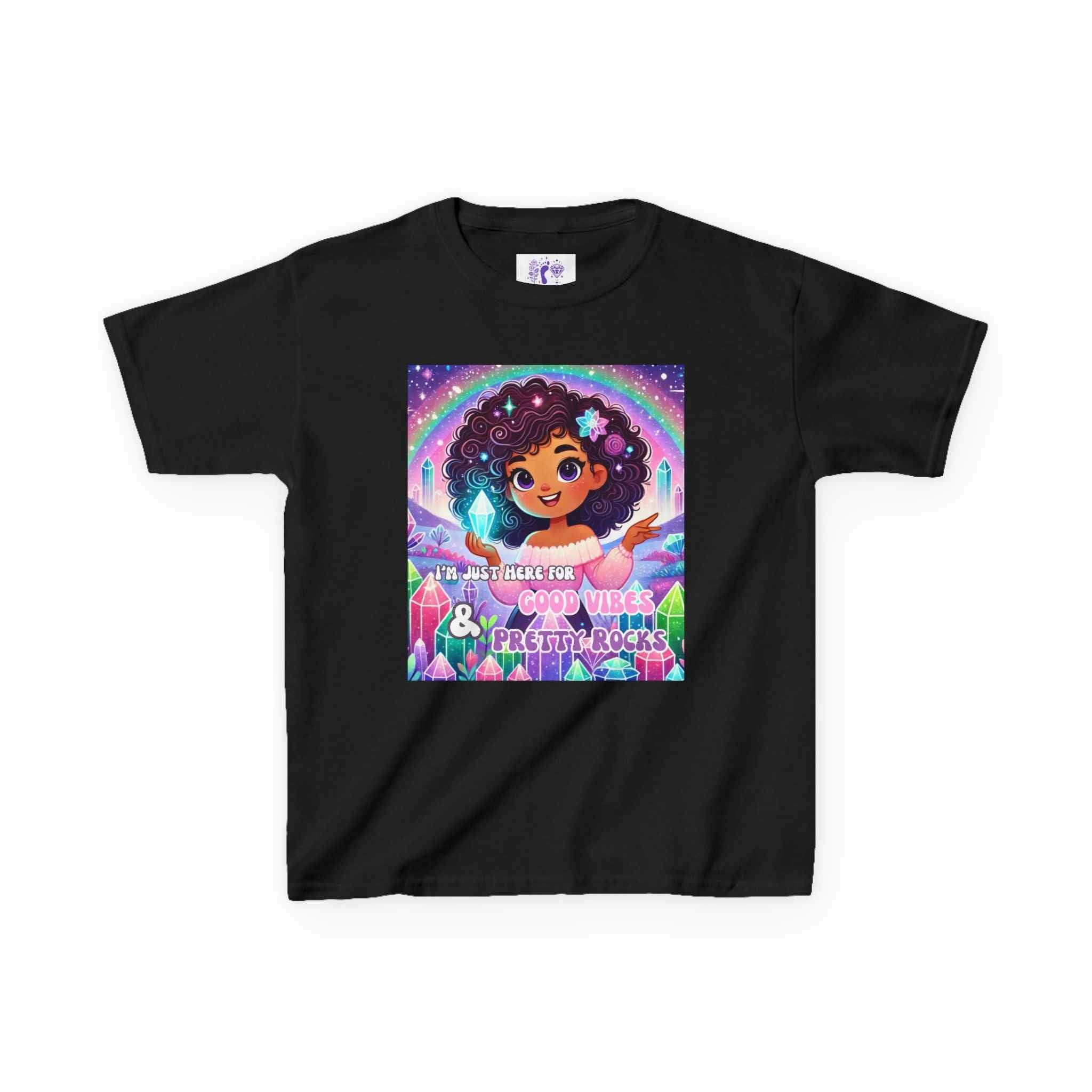 Kids TShirt 'I'm Just Here for Good Vibes and Pretty Rocks' | Kids clothes | Wiccan Center