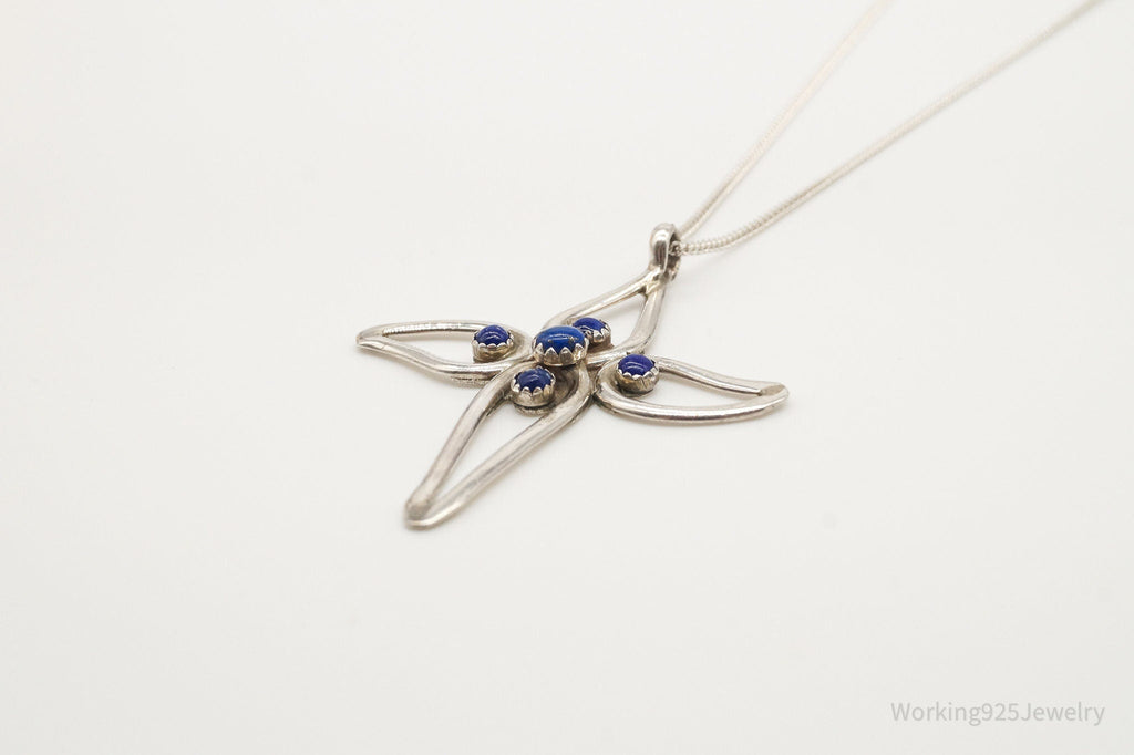 Vintage Native American FY Lapis Lazuli Sterling Silver Cross Necklace | Jewelry > Necklaces > Pendants | Wiccan Center