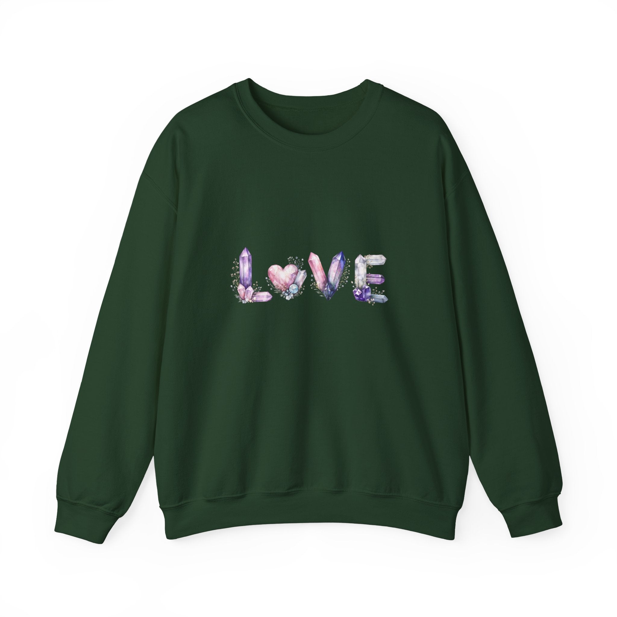 LOVE Crystal Letter Design | Sweatshirt | Wiccan Center