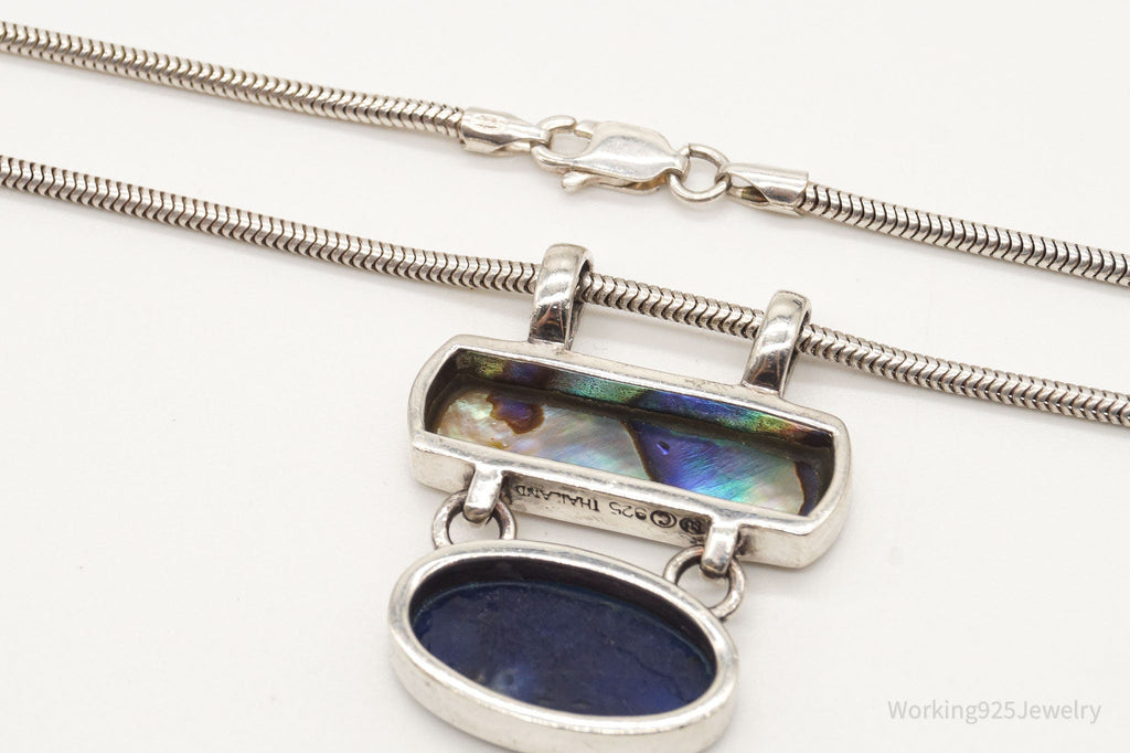 Vintage Paua Abalone Shell Sodalite Sterling Silver Necklace | Jewelry > Necklaces > Pendants | Wiccan Center