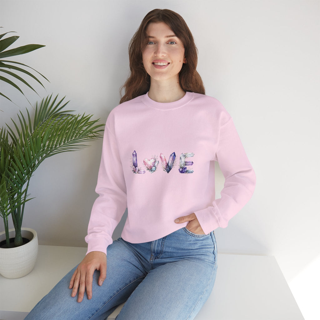 LOVE Crystal Letter Design | Sweatshirt | Wiccan Center
