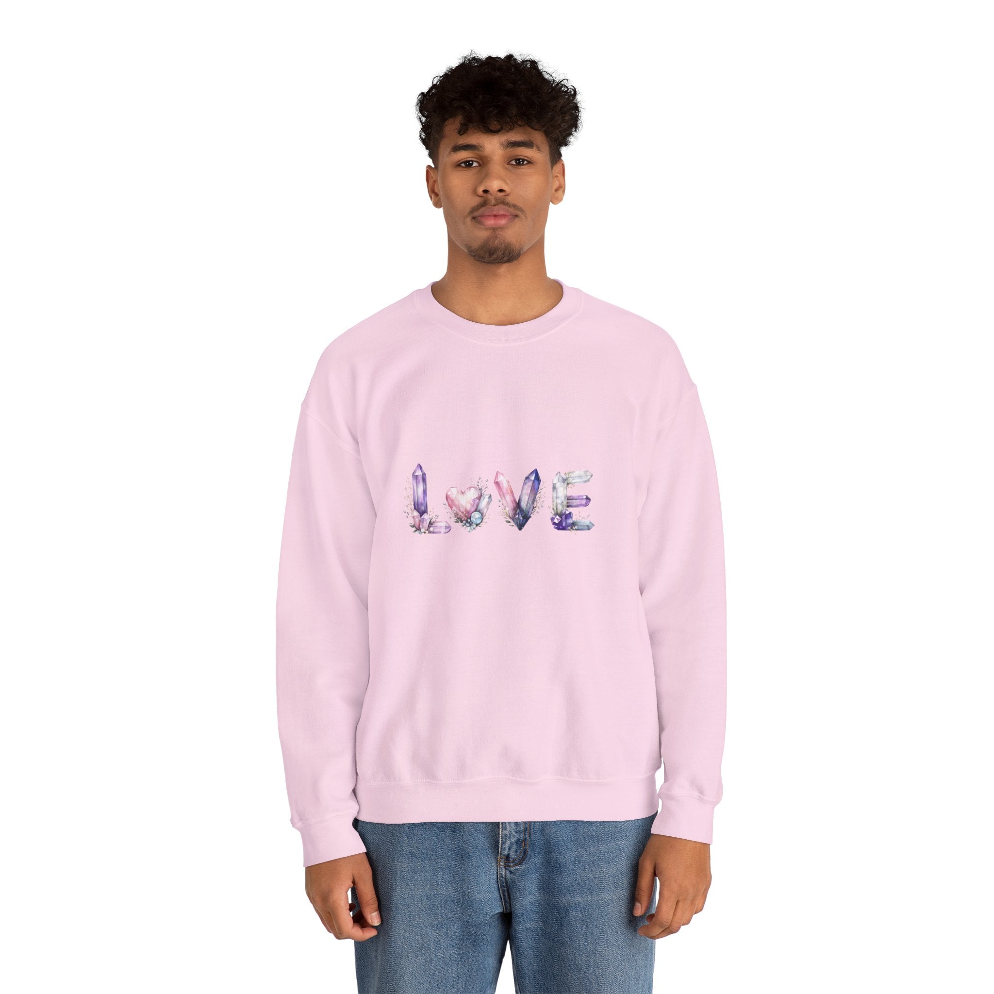 LOVE Crystal Letter Design | Sweatshirt | Wiccan Center