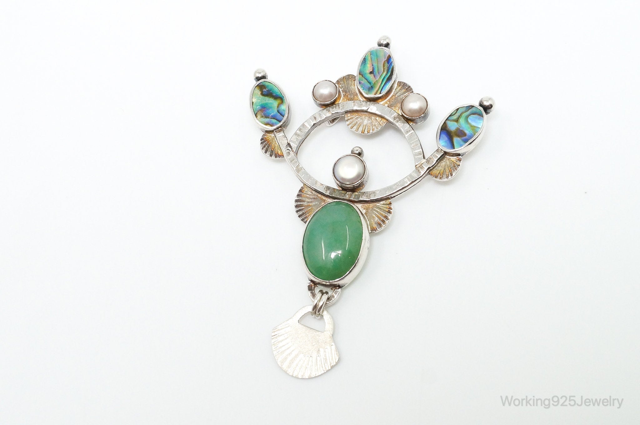 Large Vintage Native American Multi Gem Sterling Silver Pendant | Jewelry > Necklaces > Pendants | Wiccan Center
