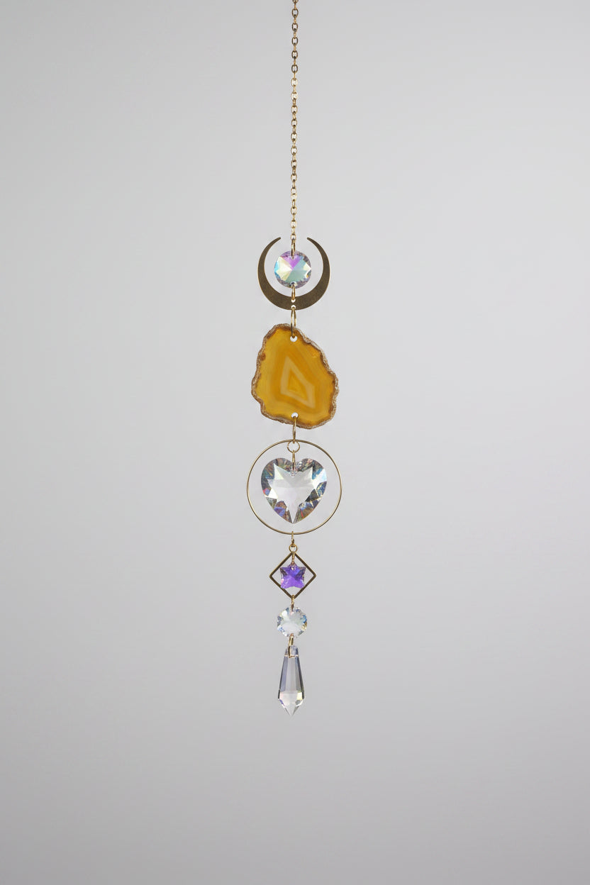 Yellow Agate Slice Suncatcher