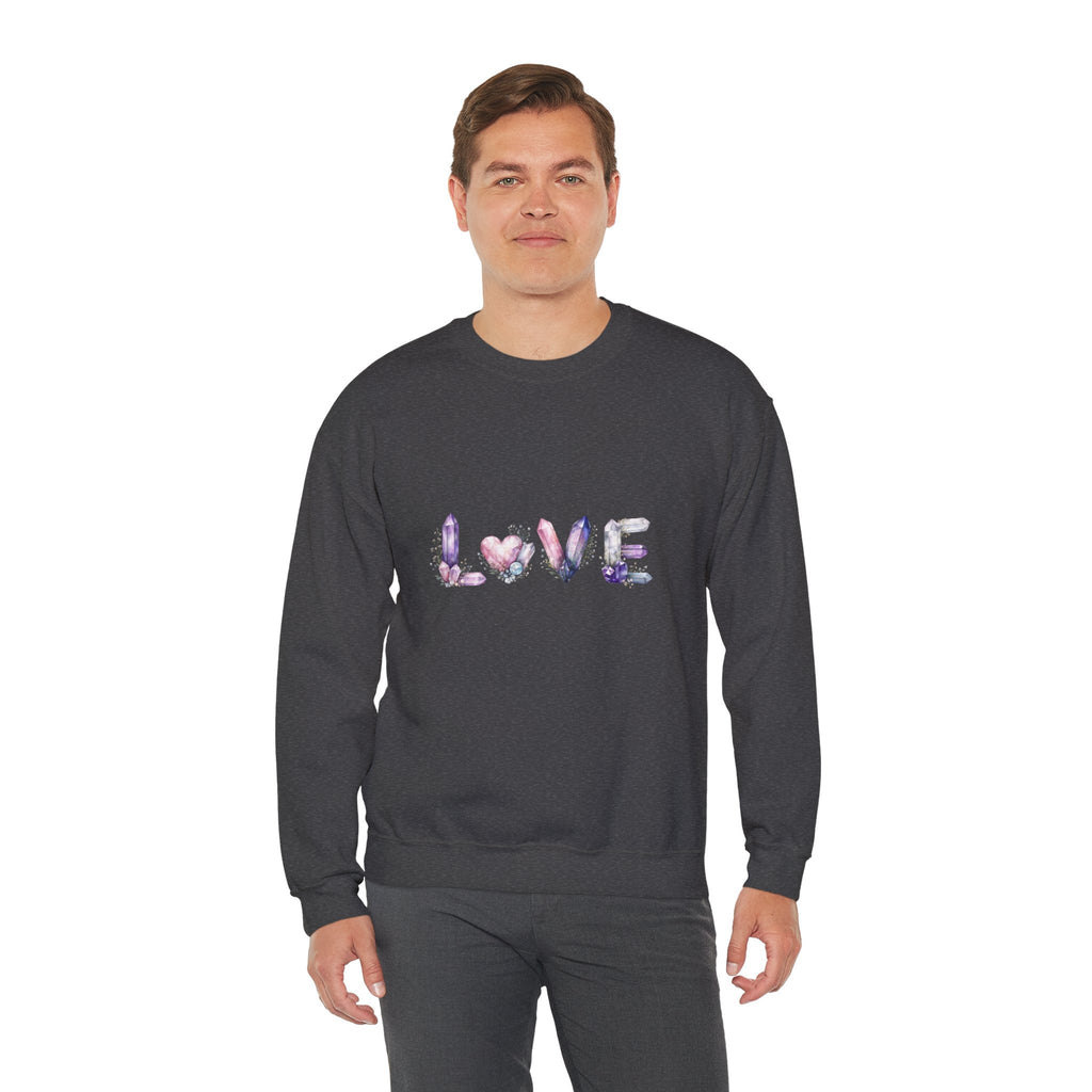 LOVE Crystal Letter Design | Sweatshirt | Wiccan Center