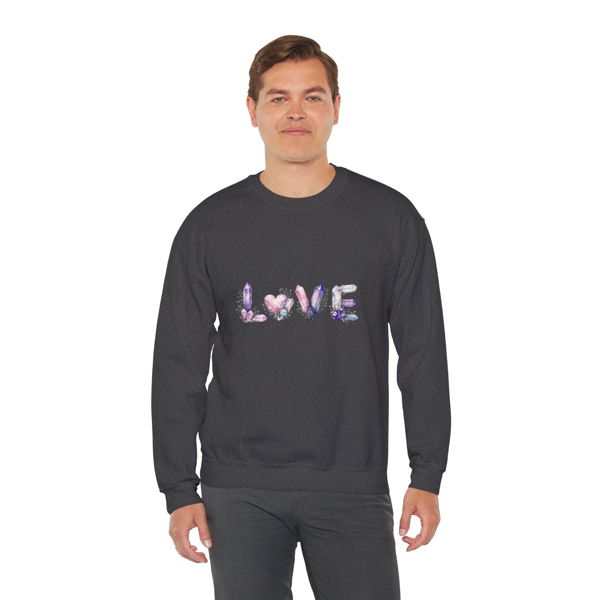 LOVE Crystal Letter Design | Sweatshirt | Wiccan Center