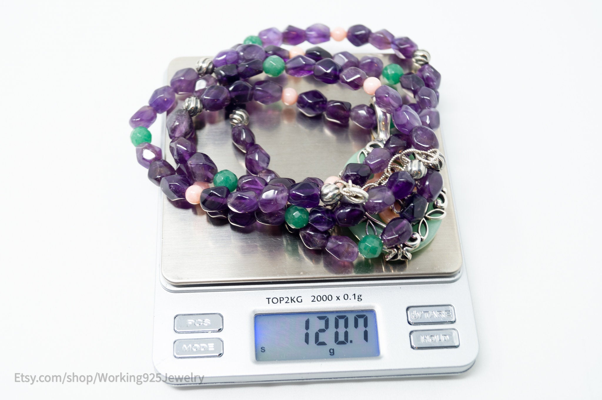 Vintage Carolyn Pollack Relios Amethyst Bead Western Sterling Silver Necklace | Jewelry > Necklaces > Pendants | Wiccan Center