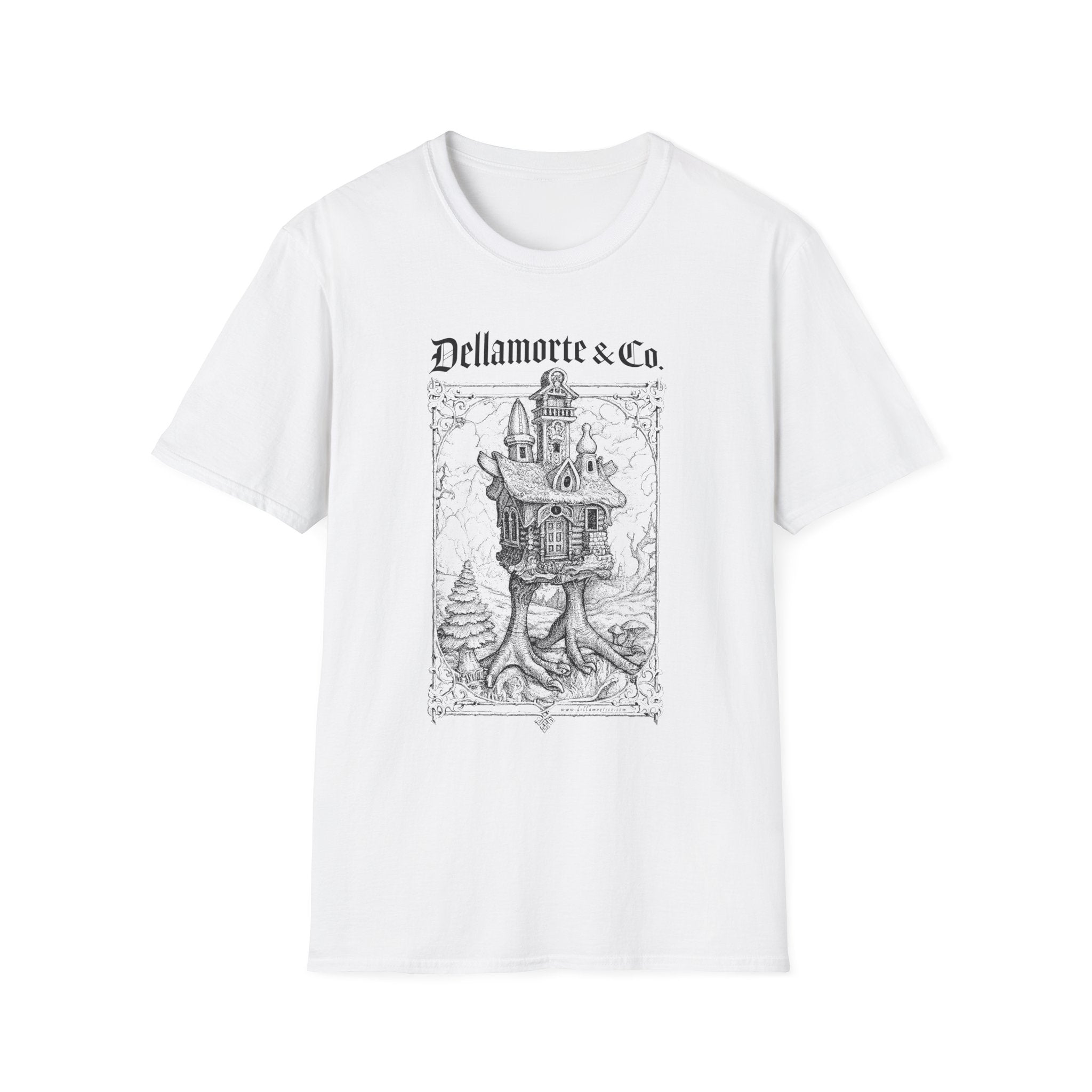 Baba Yaga Hut Shirt | Slavic Folklore Witch House Tee by Dellamorte Art | Chicken-Leg Hut T-Shirt | Dark Fairytale Gothic Apparel