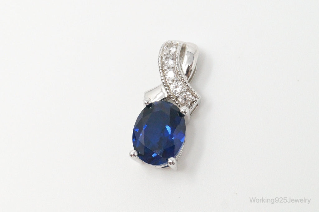 Designer SUN Sapphire Cubic Zirconia Sterling Silver Necklace Pendant | Jewelry > Necklaces > Pendants | Wiccan Center