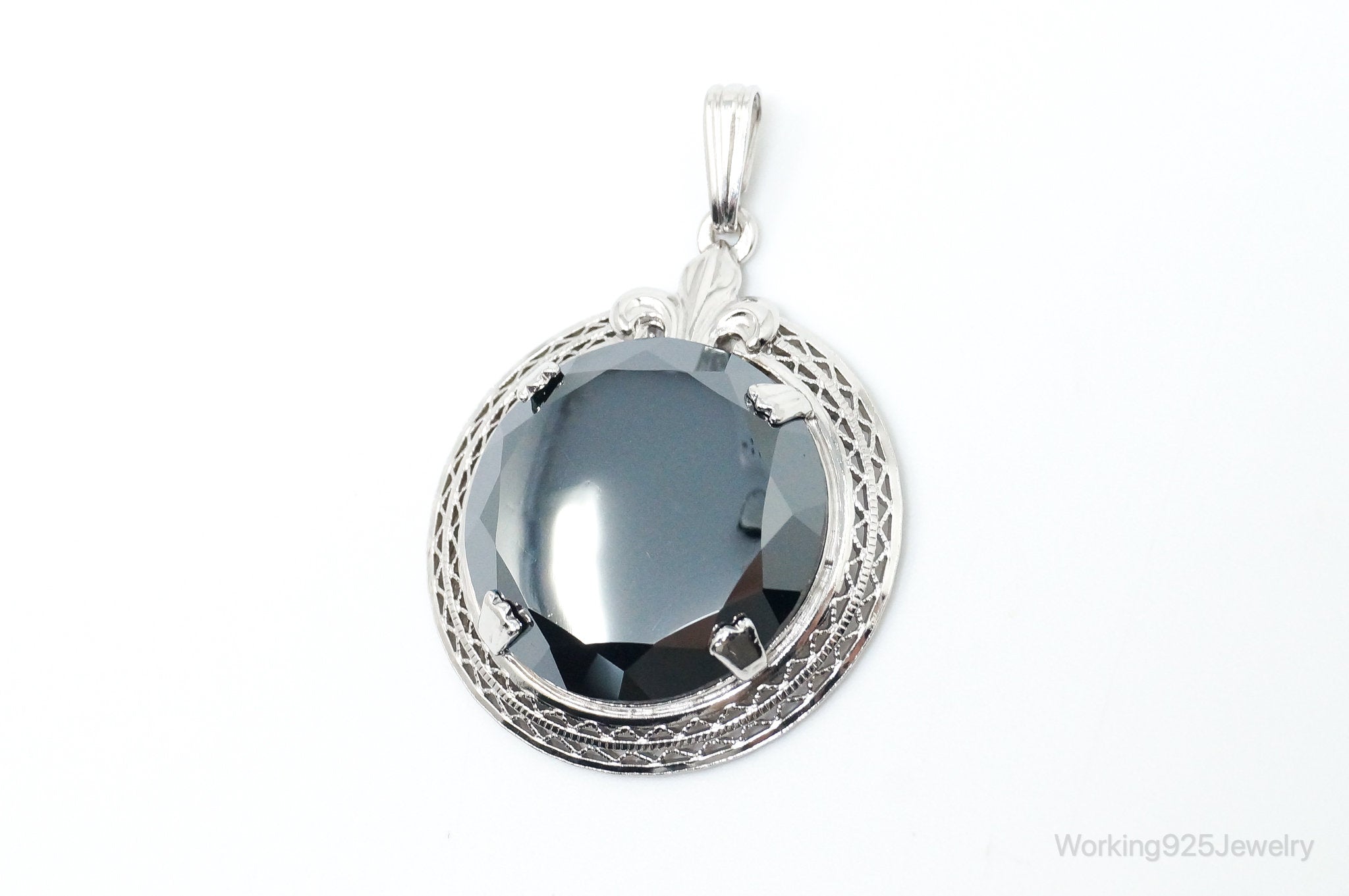 Vintage Designer Sorrento Hematite Sterling Silver Pendant | Jewelry > Necklaces > Pendants | Wiccan Center