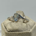 Sterling Silver Split Banded Oval Aquamarine Ring- Size 9 - Peace, Courage & Clear Communication | Rings | Wiccan Center