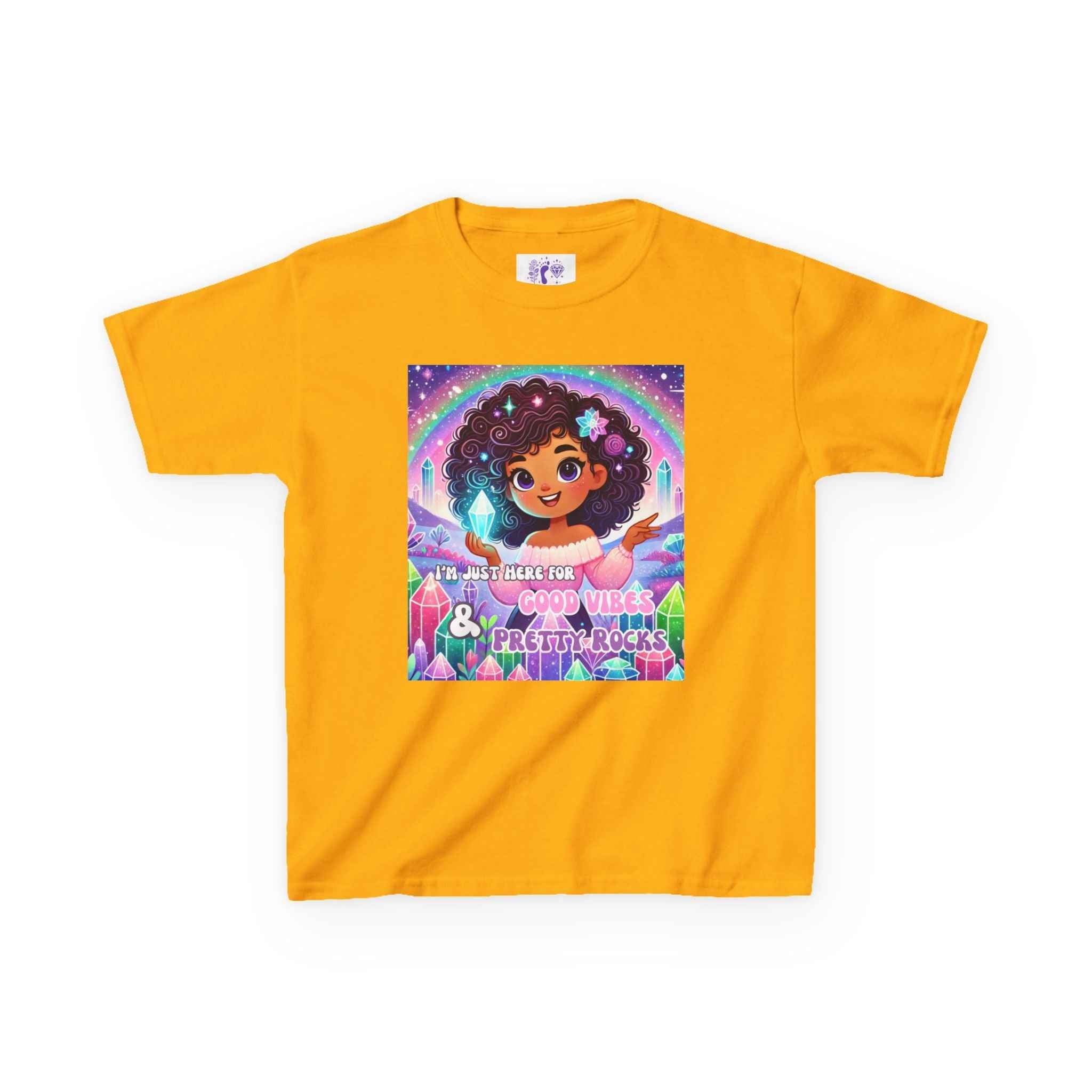 Kids TShirt 'I'm Just Here for Good Vibes and Pretty Rocks' | Kids clothes | Wiccan Center
