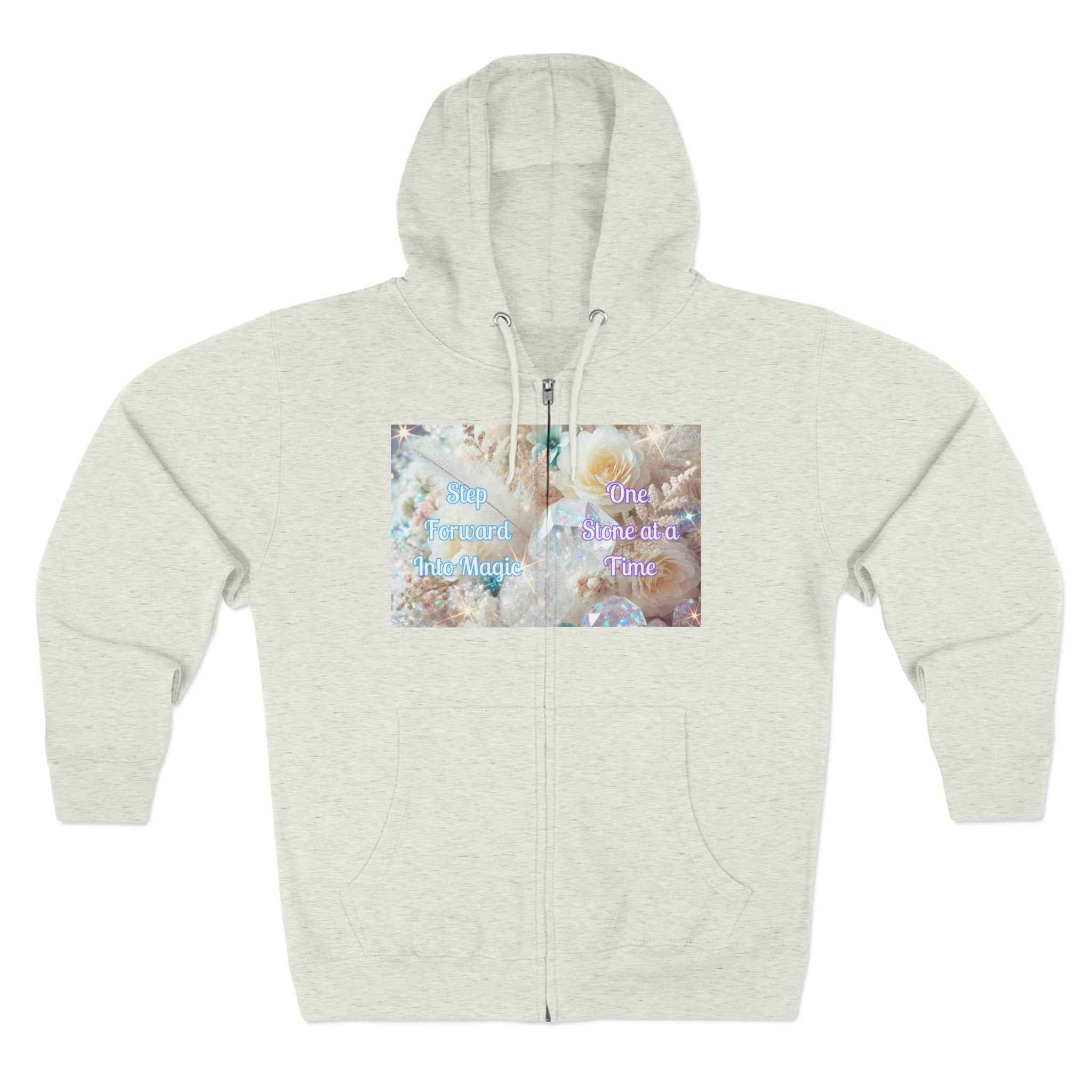 Floral Zipped Hooded Sweater | Hoodie | Wiccan Center