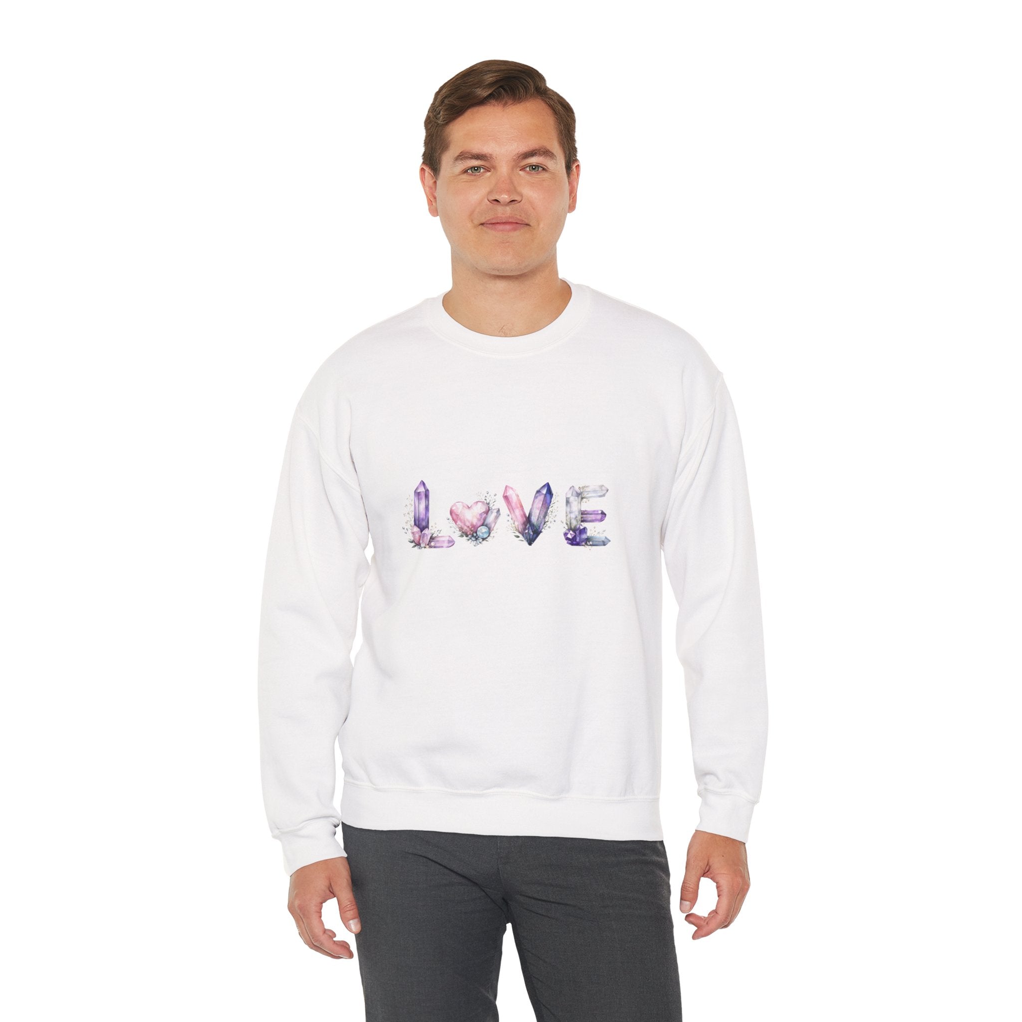 LOVE Crystal Letter Design | Sweatshirt | Wiccan Center