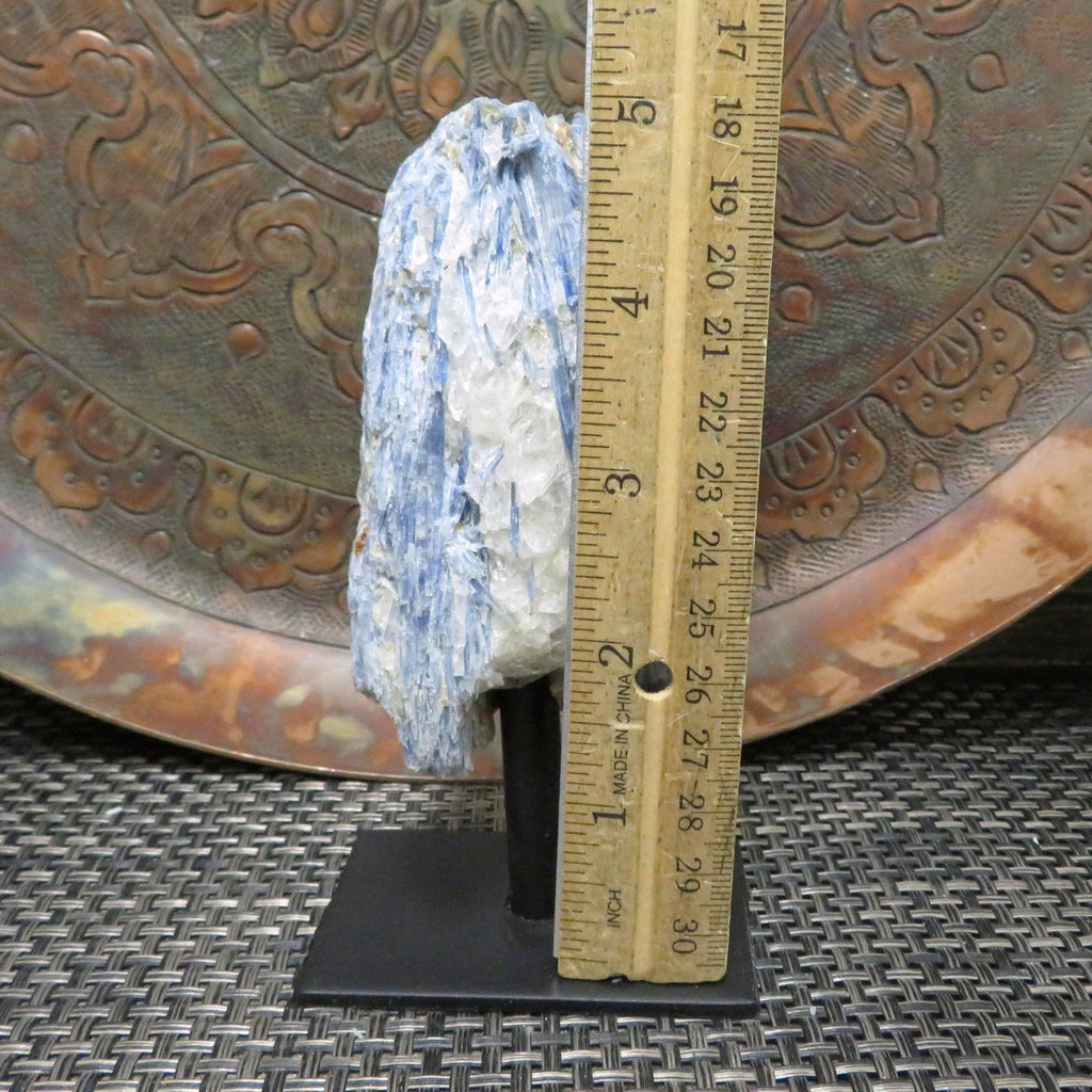 Blue Kyanite Cluster on Metal Stand