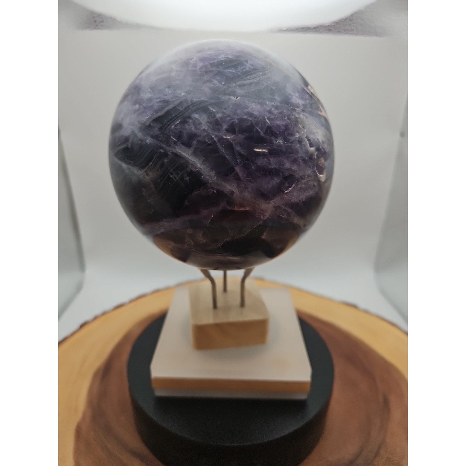 Large Rainbow Fluorite Quartz Crystal Sphere — 6.4 inches, Polished | CrystalCloud Company | Crystal Spheres & Eggs | Wiccan Center