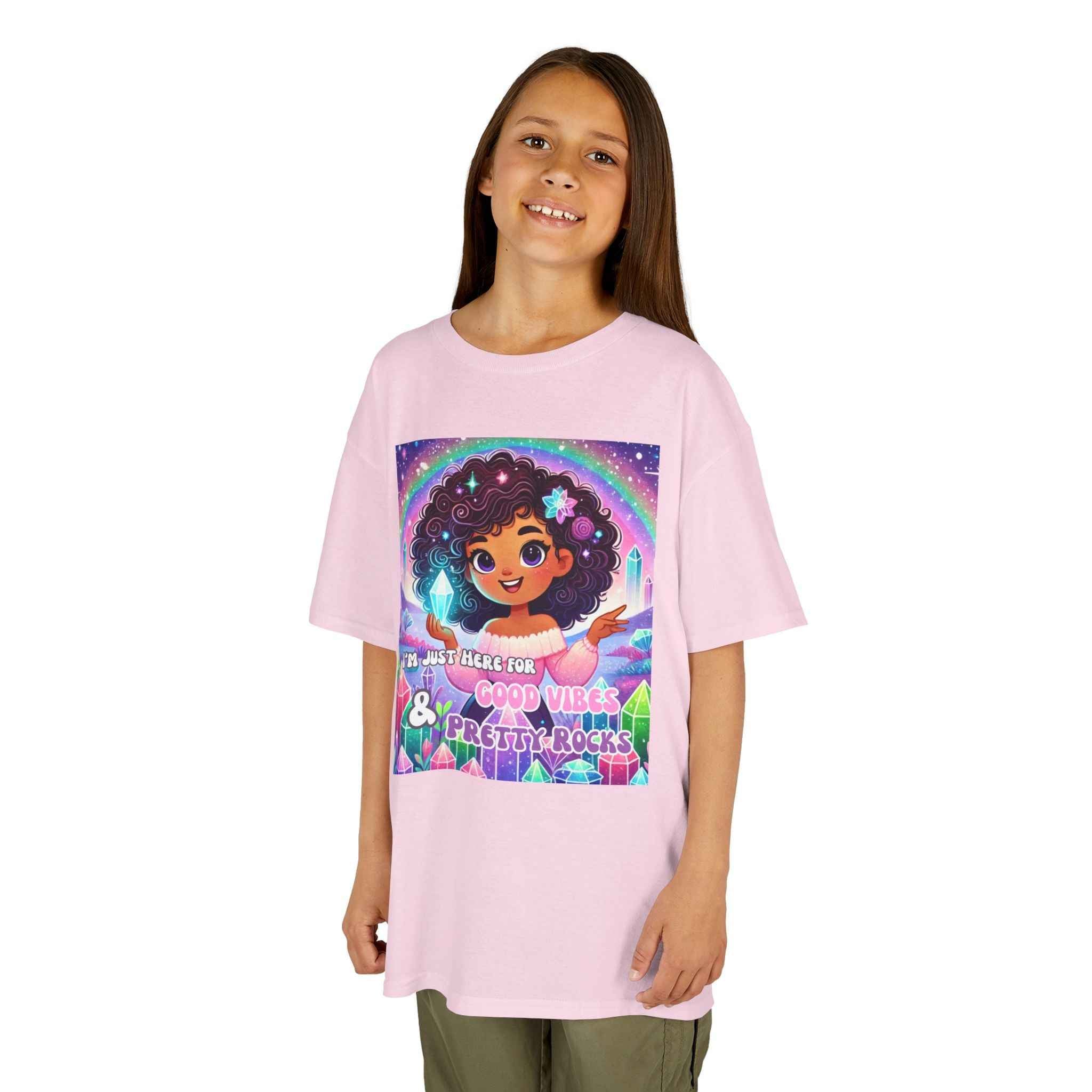 Kids TShirt 'I'm Just Here for Good Vibes and Pretty Rocks' | Kids clothes | Wiccan Center