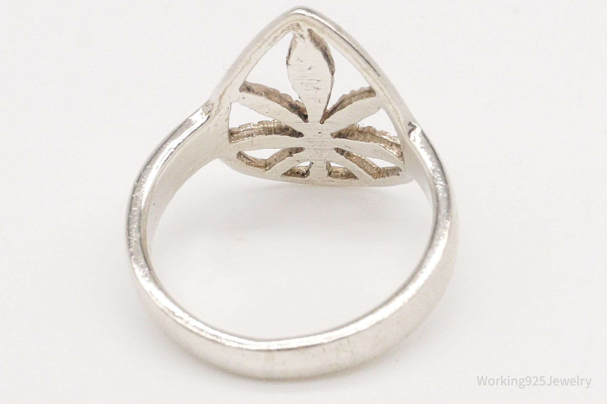 Vintage Medical Marijuana Pot Plant Weed Sterling Silver Ring - Size 5.5 | Jewelry > Rings | Wiccan Center