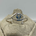Sterling Silver Aquamarine Eye Ring- Size 9 - Peace, Courage & Clear Communication | Rings | Wiccan Center