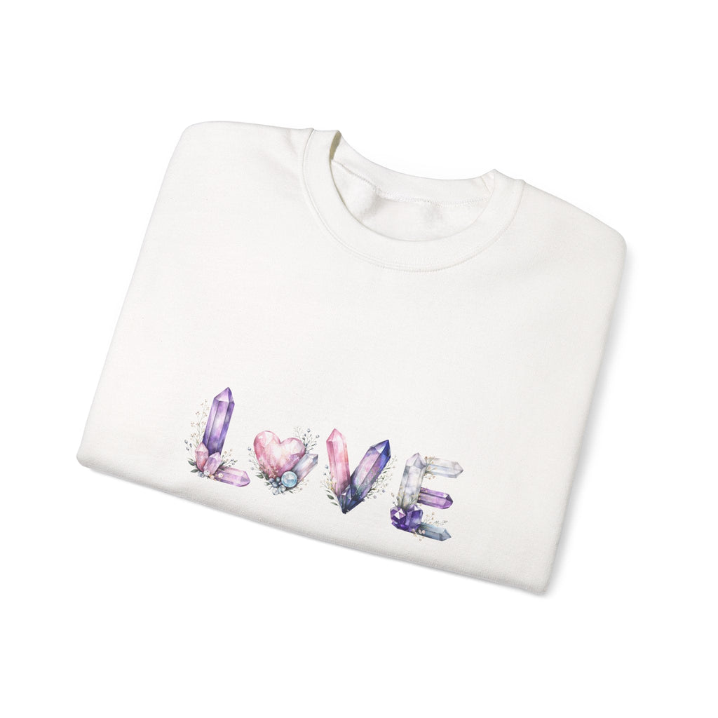LOVE Crystal Letter Design | Sweatshirt | Wiccan Center