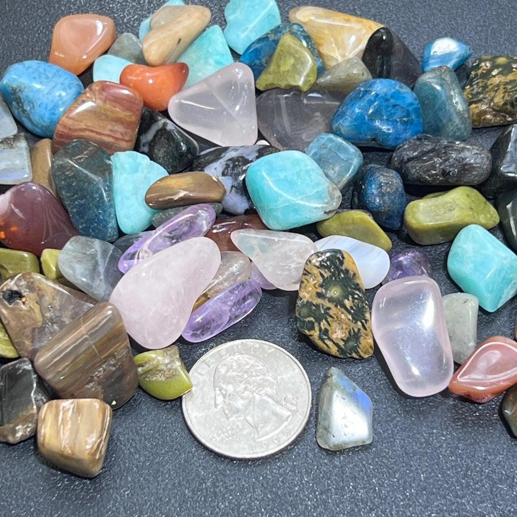 Extra Quality Premium Small Tumbled Stone Mix (By The Ounce Or Pound) | Home & Living > Home Decor > Home Accents > Rocks & Geodes | Wiccan Center