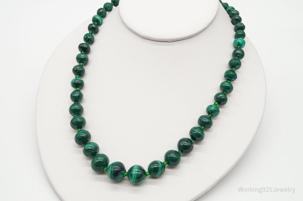 Vintage Green Malachite Bead Necklace | Jewelry > Necklaces > Pendants | Wiccan Center