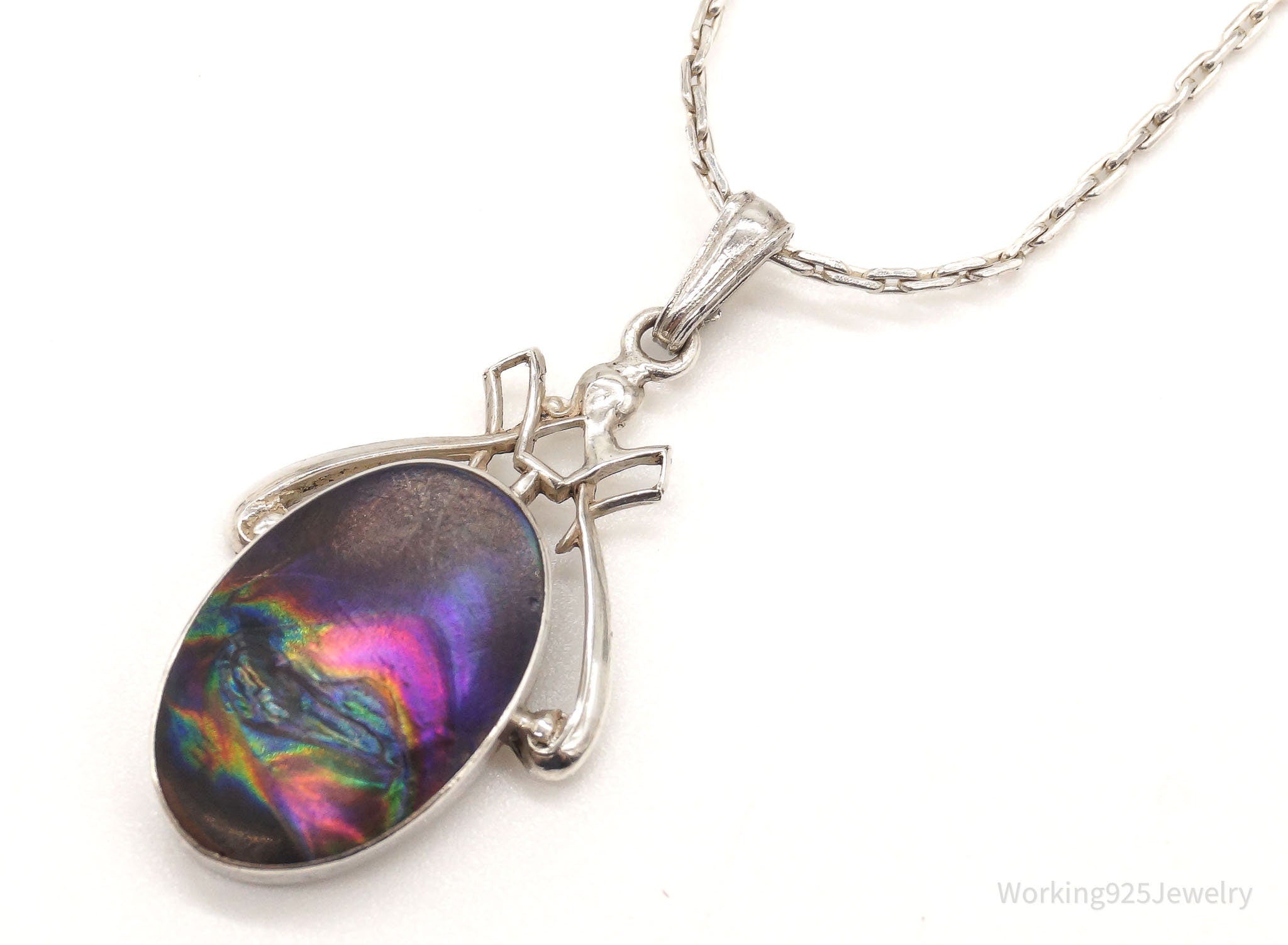 Vintage Designer Ciana Paua Abalone Shell Sterling Silver Necklace | Jewelry > Necklaces > Pendants | Wiccan Center
