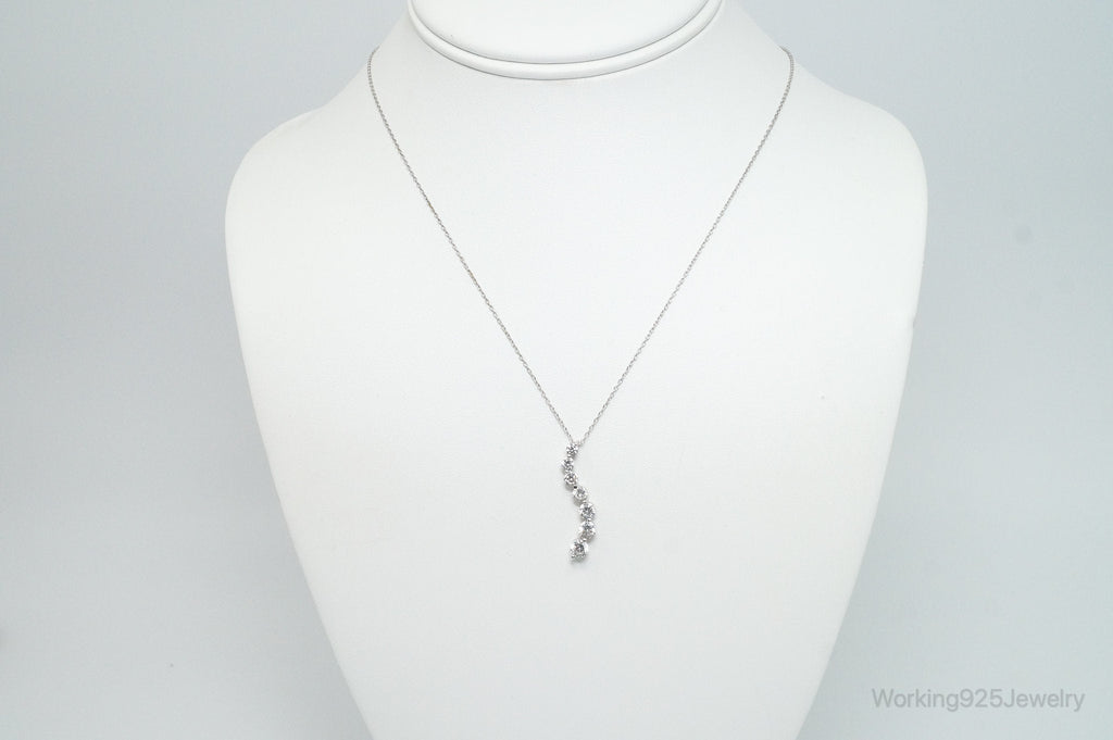 Vintage Cubic Zirconia Journey Necklace Sterling Silver - 18 Inch Chain | Jewelry > Necklaces > Pendants | Wiccan Center