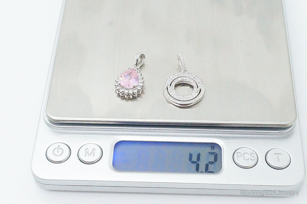 Vintage Pink Topaz Cubic Zirconia Sterling Silver Necklace Pendants | Jewelry > Necklaces > Pendants | Wiccan Center