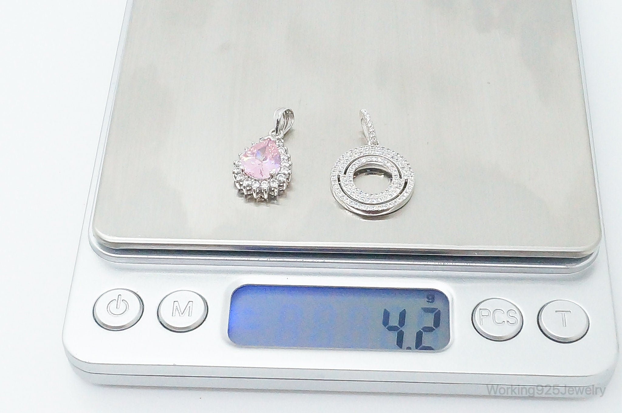 Vintage Pink Topaz Cubic Zirconia Sterling Silver Necklace Pendants | Jewelry > Necklaces > Pendants | Wiccan Center