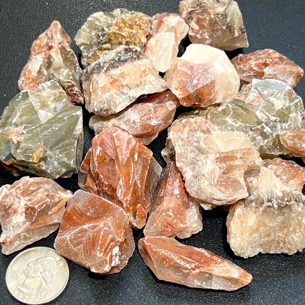 Mixed Color Red Green Calcite Crystal Rough Raw Stones (By The Piece or Pound) | Home & Living > Home Decor > Home Accents > Rocks & Geodes | Wiccan Center
