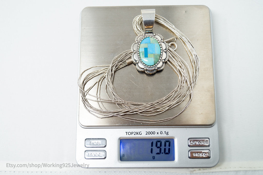 Vintage Designer Carolyn Pollack Relios Turquoise Sterling Silver Necklace | Jewelry > Necklaces | Wiccan Center
