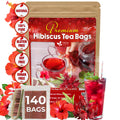 Hibiscus Dried Flowers, Tea Bags, 100% Natural, Pure from Hibiscus Flowers. Loose Flower Hibiscus Herbal Tea. Hibiscus Flower Tea. No Sugar, No Caffeine, No Gluten, Vegan. | Tea | Wiccan Center