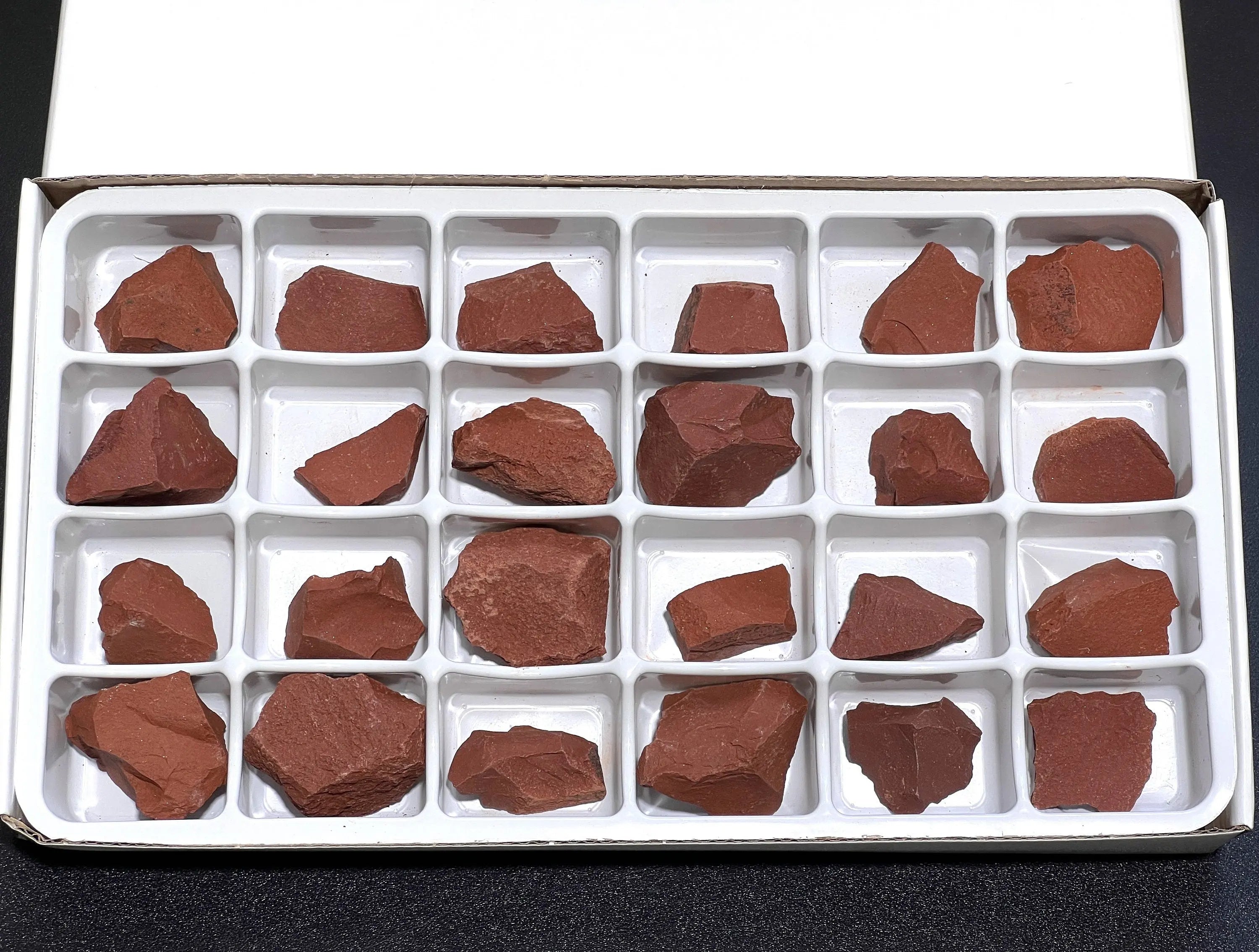 Red Jasper Rough Raw Stones (24 Pcs) Boxed Flat | Home & Living > Home Decor > Home Accents > Rocks & Geodes | Wiccan Center