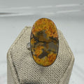 Sterling Silver Oval Bumblebee Jasper Ring - Size 6 - Joy, Strength, & Personal Power | Rings | Wiccan Center
