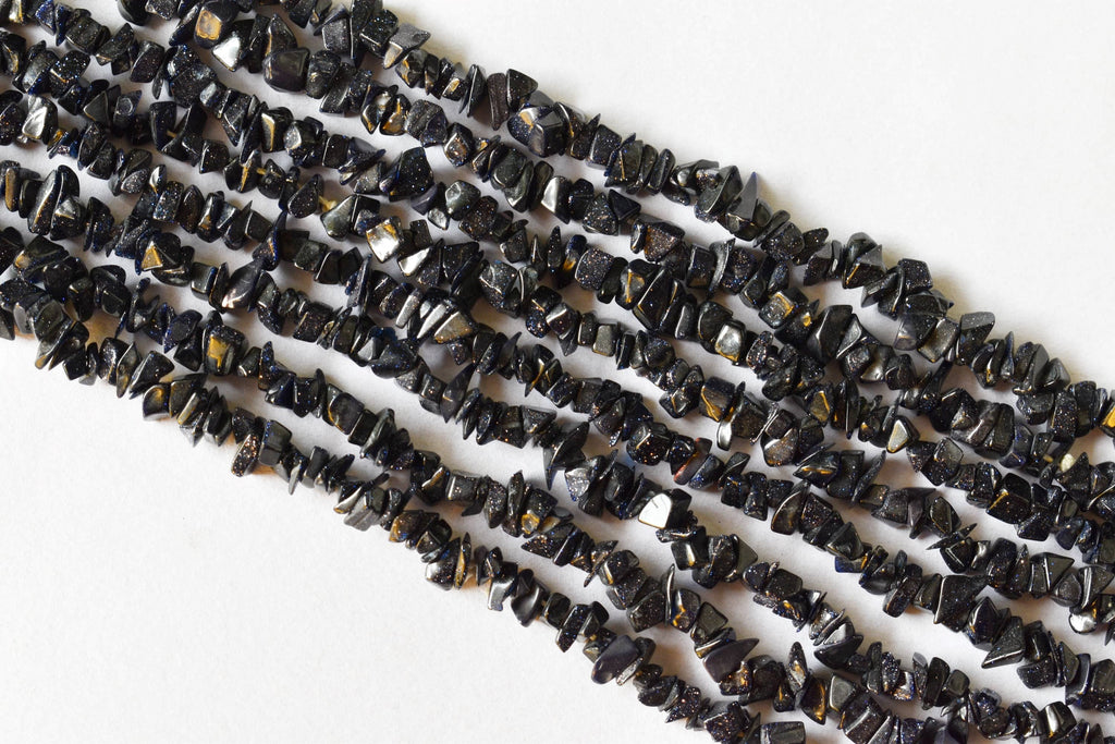 Uncut Blue Sandstone Crystal Chip Beads Raw Gemstone Uncut Beads Necklace | | Wiccan Center