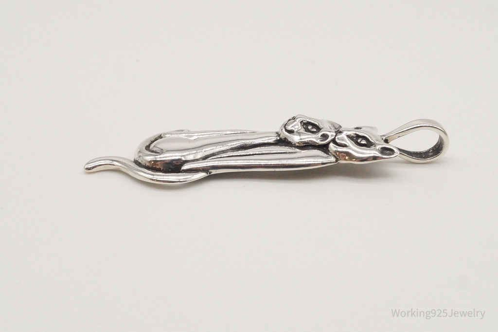 Vintage Designer KABANA Kittens Cats Sterling Silver Pendant | Jewelry > Necklaces > Pendants | Wiccan Center