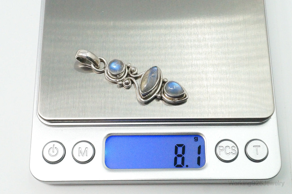 Large Vintage Moonstone Sterling Silver Necklace Pendant | Jewelry > Necklaces > Pendants | Wiccan Center