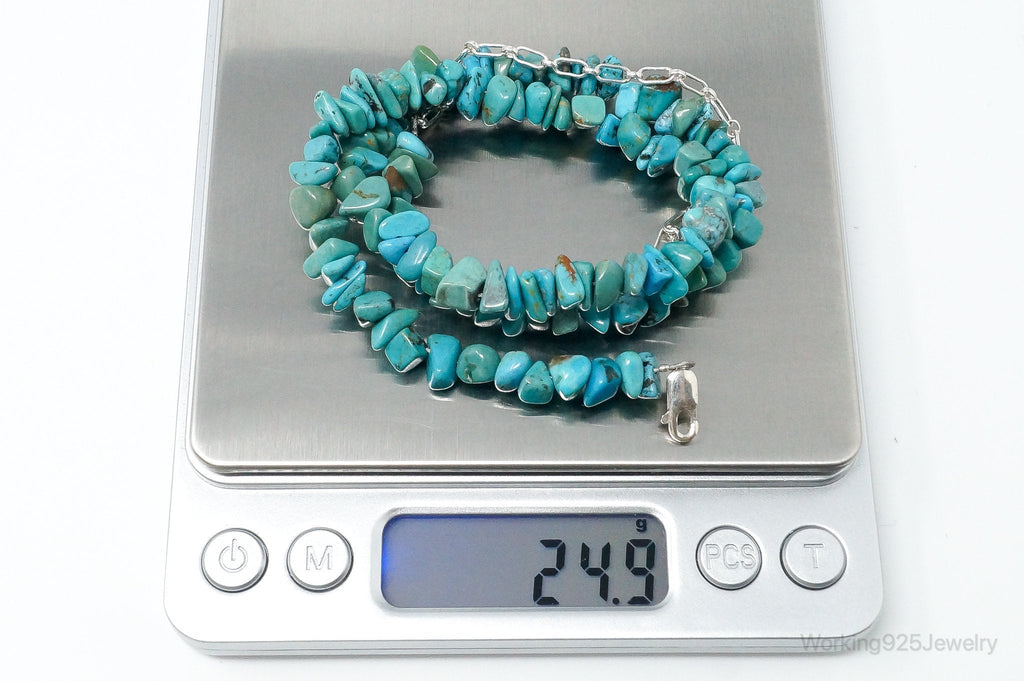 Vintage Southwestern Turquoise Beads Sterling Silver Necklace | Jewelry > Necklaces > Pendants | Wiccan Center