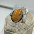 Sterling Silver Bezeled Oval Bumblebee Jasper Ring - Size 10 - Joy, Strength, & Personal Power | Rings | Wiccan Center