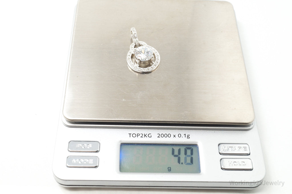 Vintage Art Deco CZ Sterling Silver Necklace Pendant | Jewelry > Necklaces > Pendants | Wiccan Center
