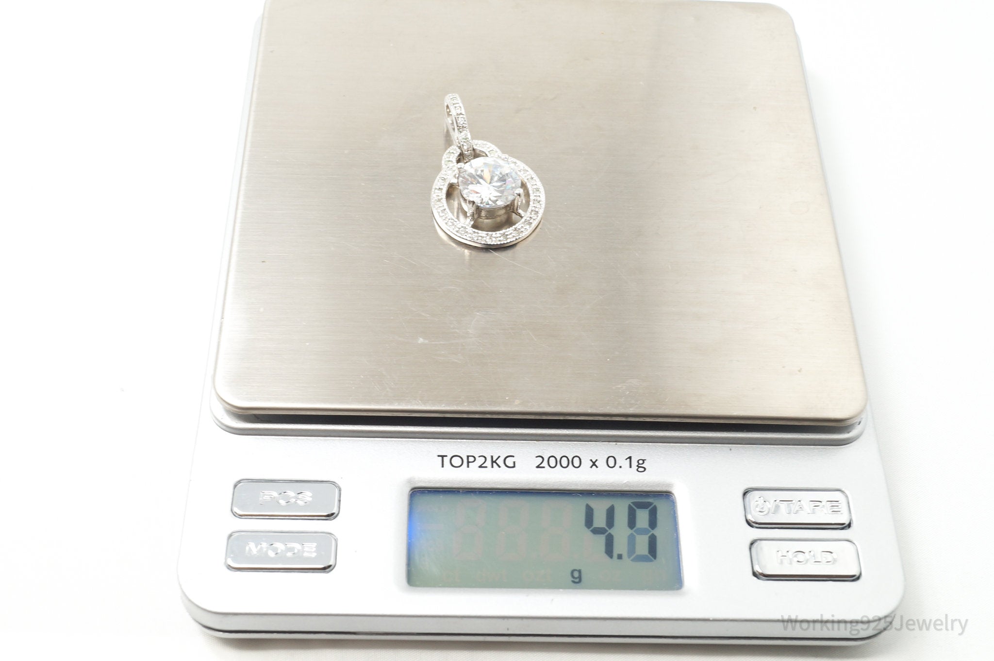 Vintage Art Deco CZ Sterling Silver Necklace Pendant | Jewelry > Necklaces > Pendants | Wiccan Center