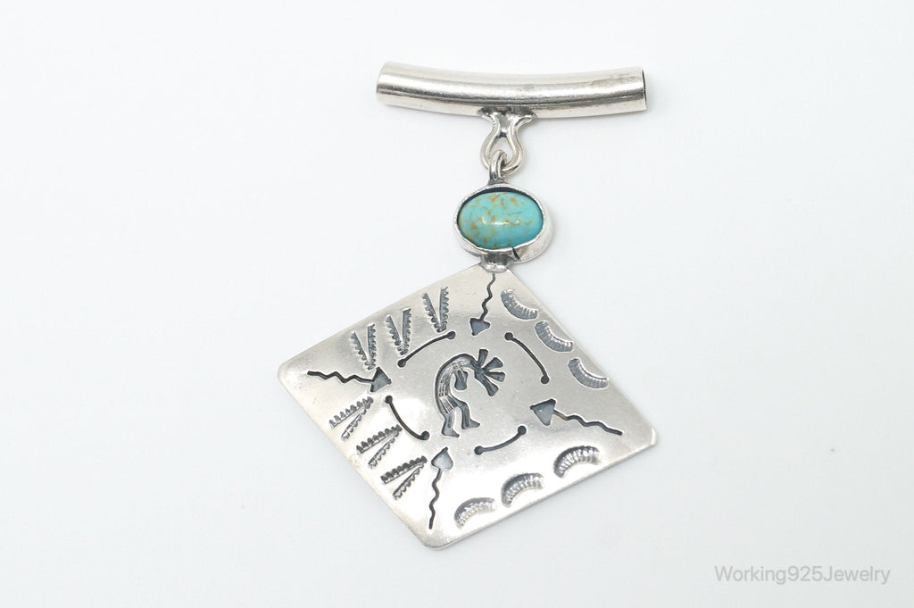 Vintage Mexico Designer Turquoise Southwestern Sterling Silver Pendant | Jewelry > Necklaces > Pendants | Wiccan Center