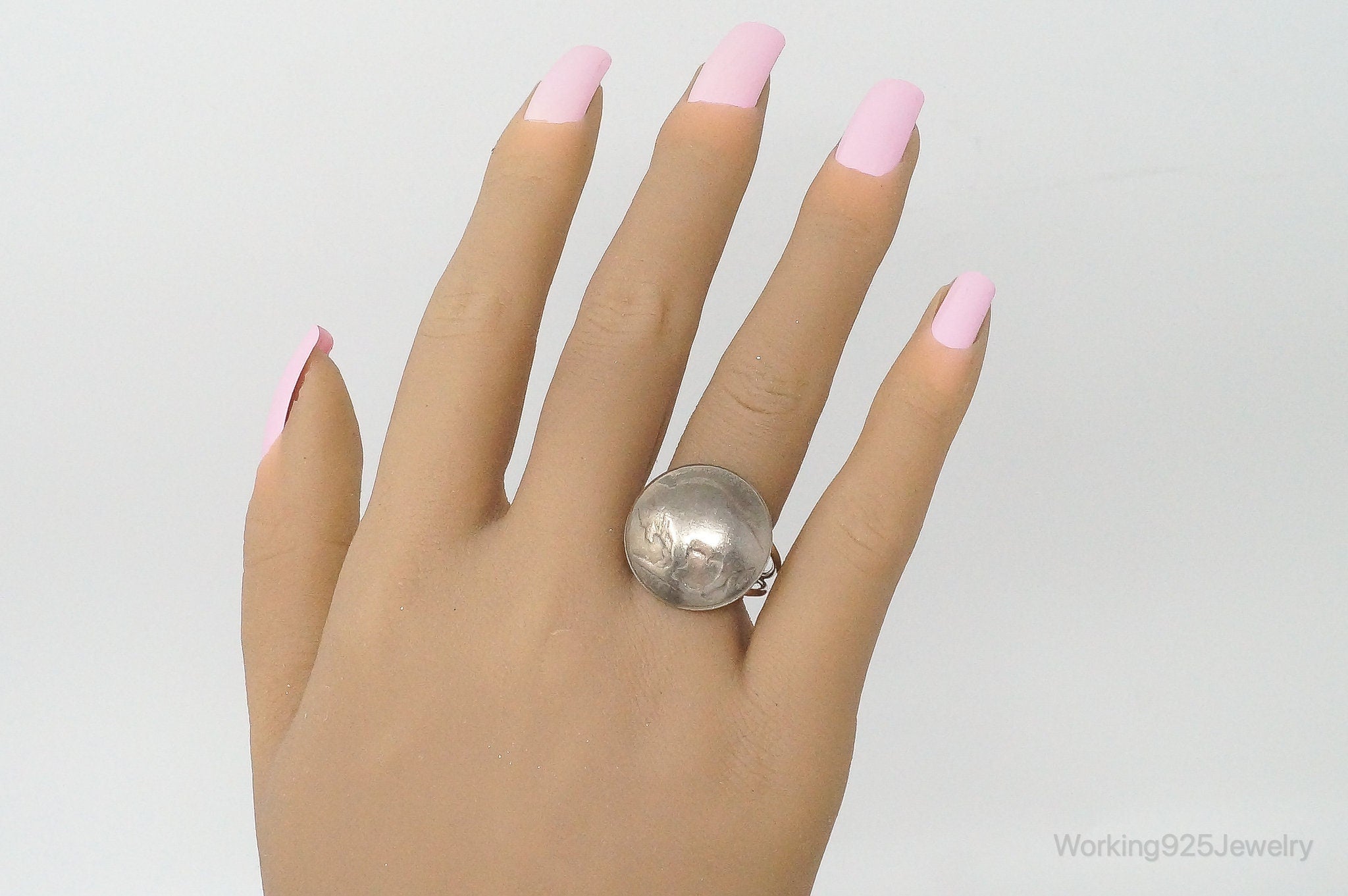 Vintage Buffalo Nickel Coin Sterling Silver Ring - Size 8.5 | Jewelry > Rings | Wiccan Center
