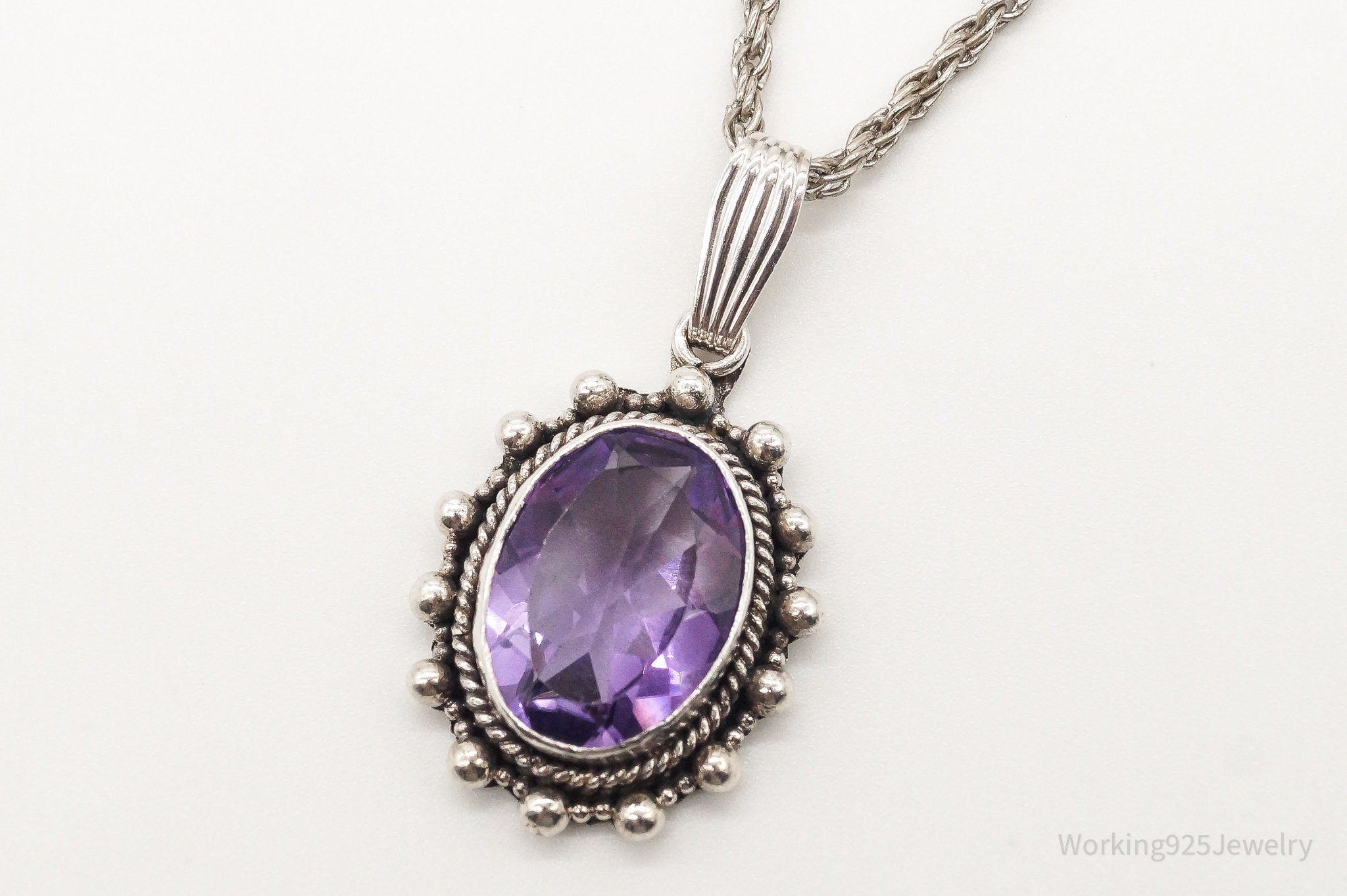 Vintage Amethyst Sterling Silver Chain Necklace | Jewelry > Necklaces > Pendants | Wiccan Center